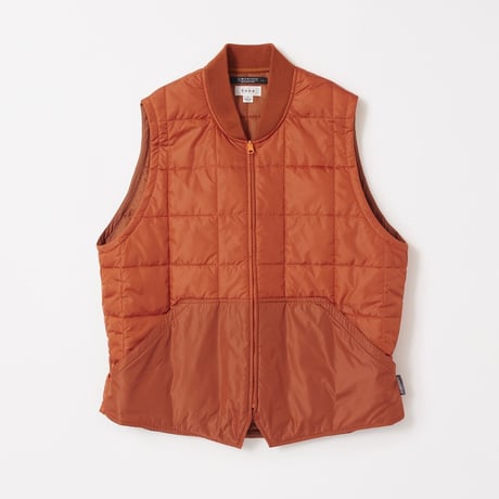 tone / QUILTED ZIP UP VEST / ORANGE