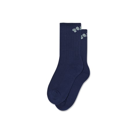 POLAR SKATE CO. / LARGE RIB SOCKS COLLEGE / DARK BLUE