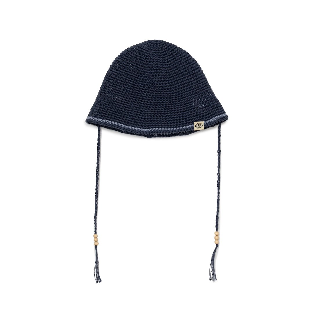 SOL soonerorlater / HAND-KNITTED HEMP HAT / NAV