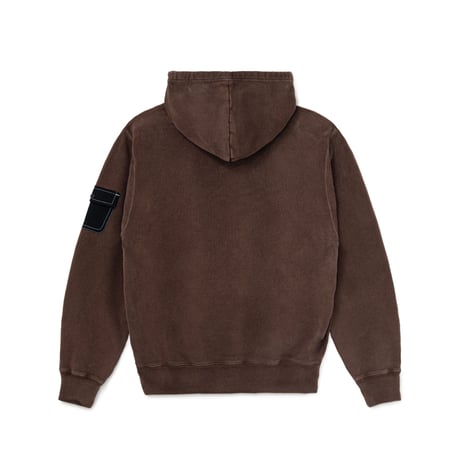 BoTT / WASHED CARGO POCKET ZIP HOODIE / BROWN