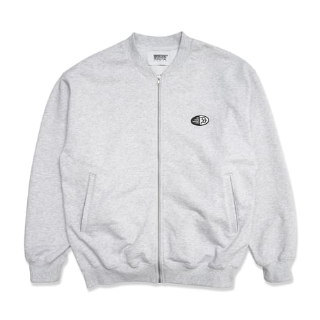 HOMBRE NINO / ZIP UP CREW NECK (RUBBER LOGO) / GRAY