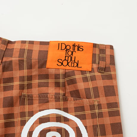 SOL soonerorlater / CHECKED BAGGY SHORTS / BROWN