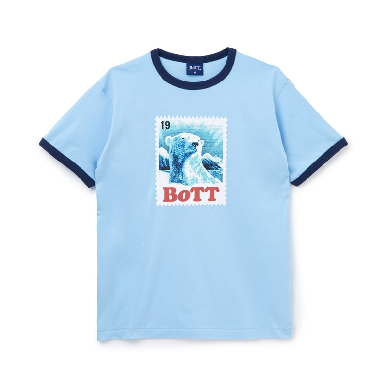 BoTT / BEAR STAMP RINGER TEE / LIGHT BLUE | Sop