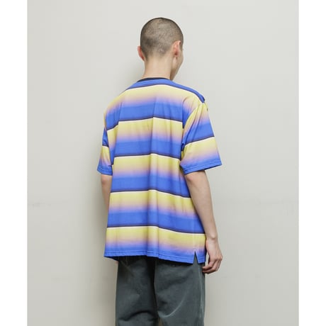 BAL / GRADIENT STRIPE CREW NECK TEE / BLUE