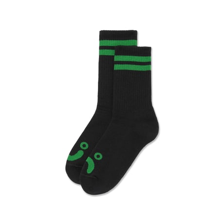 POLAR SKATE CO. / RIB SOCKS HAPPY SAD / BLACK / GREEN
