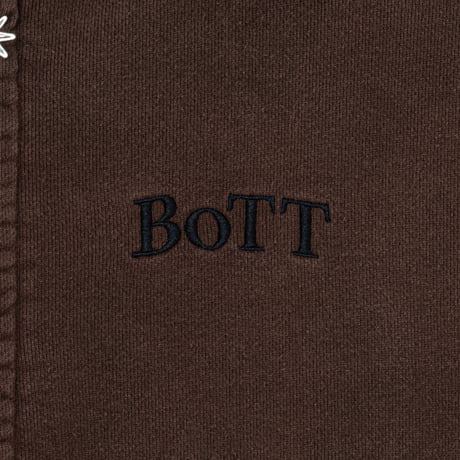 BoTT / WASHED CARGO POCKET ZIP HOODIE / BROWN