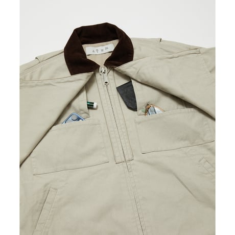 BAL / COTTON CANVAS STEALTH POCKET WORK JACKET / ECRU