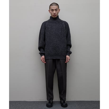 BAL / DIAGONAL ZIP  JACQUARD  SWEATER / DARK GREY