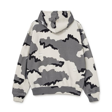 BoTT / HEN-LEY NECK CAMO HOODIE / GREY
