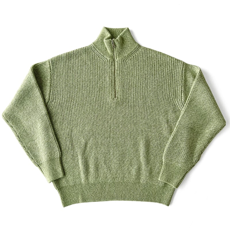 COMFORTABLE REASON / HALF ZIP KNIT / LIME | Sop