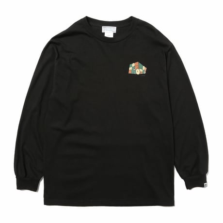 HOMBRE NINO / L/S PRINT TEE (DEADKEBAB RUBIKCUBE) / BLACK