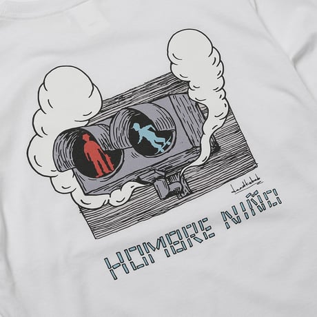 HOMBRE NINO / L/S PRINT TEE (DEADKEBAB TRAFFIC) / WHITE