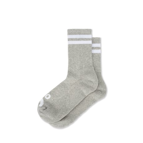 POLAR SKATE CO. / RIB SOCKS HAPPY SAD / HEATHER GREY