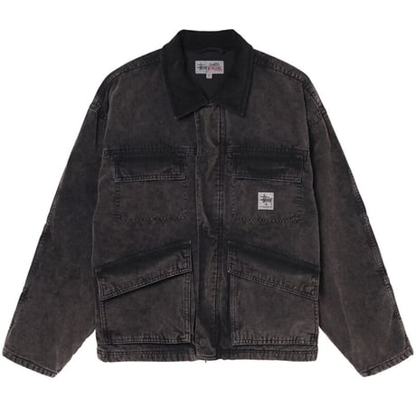 STUSSY / WASHED CANVAS SHOP JACKET / BLACK