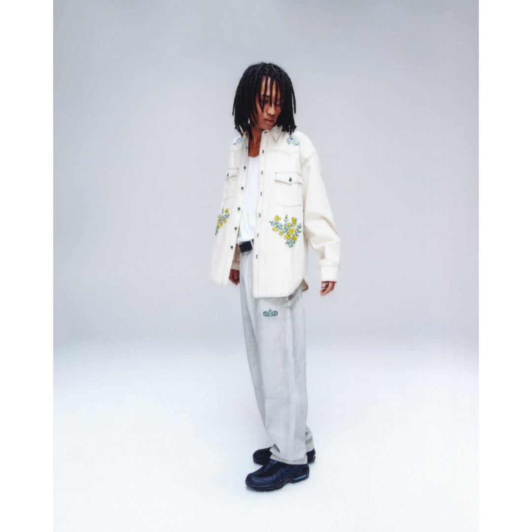 【ケム】BOTT ボット 長袖シャツ ウエスタン 花柄刺繍 張り感 美品 BoTT / FLOWER WESTERN SHIRT / BLACK | Sophomore