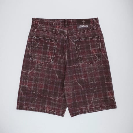 FUCKING AWESOME / MILLER PLAID DENIM SHORT / RED PLAID