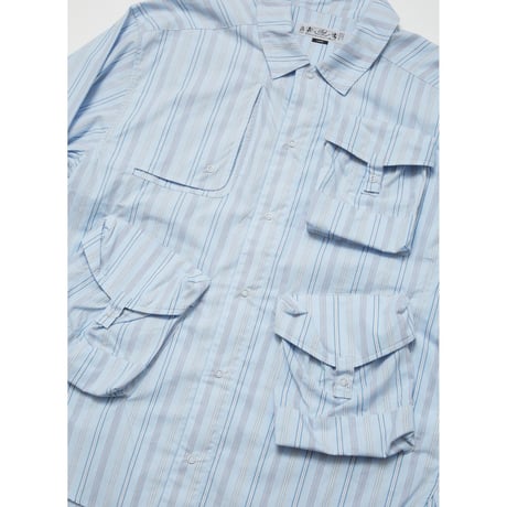 BAL / MULTI POCKET SHIRT / WHITE STRIPE