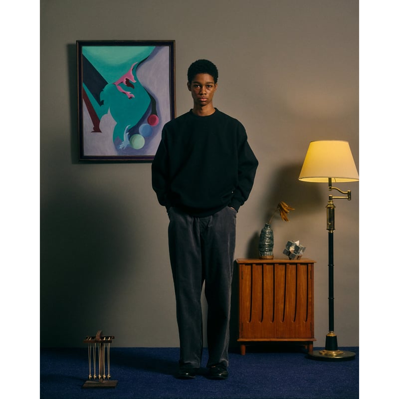 COMFORTABLE REASON / POLY WAFFLE SWEAT / BLACK