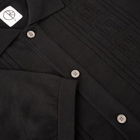 POLAR SKATE CO. / MILES SS CARDIGAN / DOUBLE P / BLACK