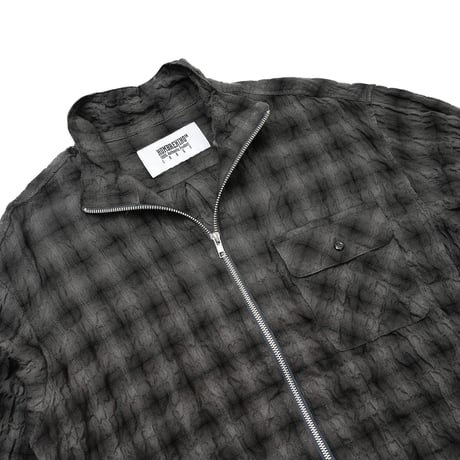 HOMBRE NINO / PLAID ZIP SHIRT / C.GRAY / BLACK