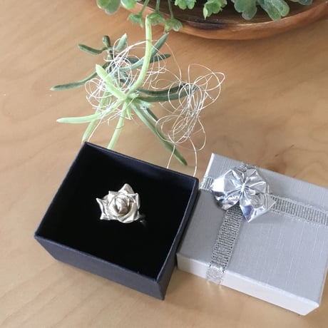 純銀SV999♡バラ♡RING13号