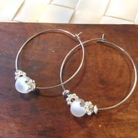 フロストガラス⭐︎  サージカルステンレス⭐︎フープピアス