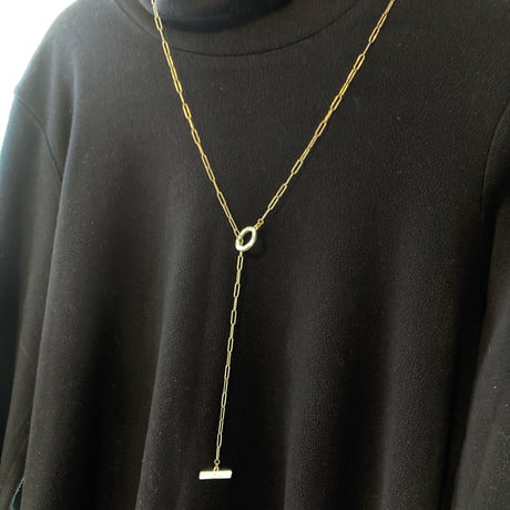 純銀オリジナルマンテル槌目打ち ロングネックレス（316L)全長86cm