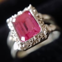 純銀SV999♡キュービックジルコニア♡ルビーRING14号