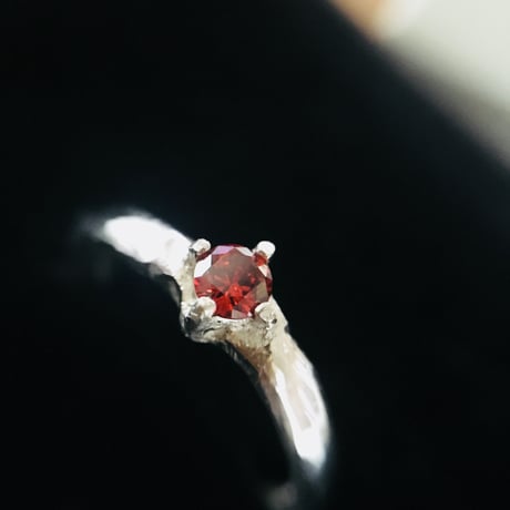 1号 純銀SV999♡ルビー・キュービックジルコニア ピンキーRING1号