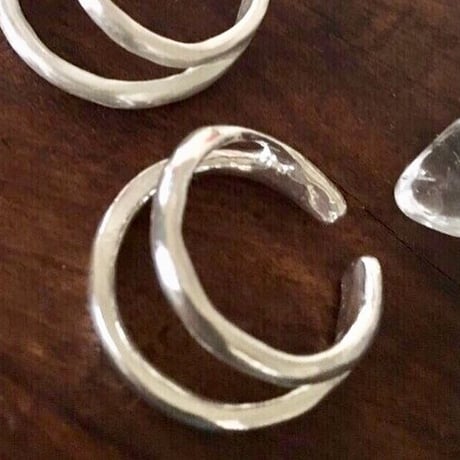 純銀SV999♡ダブルRING♡イヤーカフ