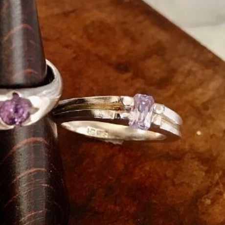 純銀♡ピュアシルバー♡スクエア・ラベンダーRING12号
