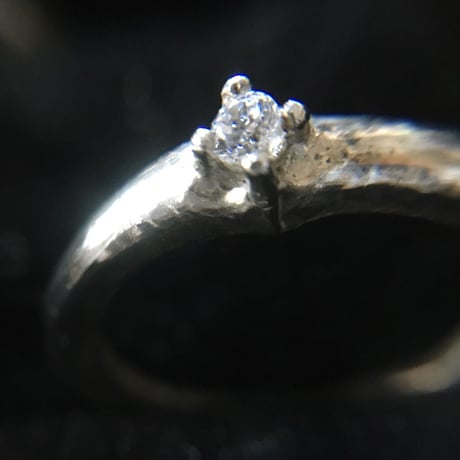 純銀・ピンキーRING1号　キュービックジルコニア