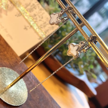 純銀SV999♡クローバー・アメピにみえる♡イヤリング