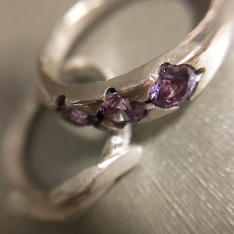 純銀⭐︎ピュアシルバー　CZラベンダーRING 14号