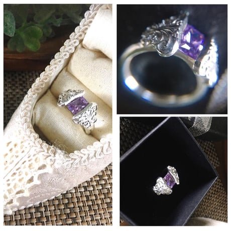 純銀♡ピュアシルバー♡ CZラベンダーRING9号