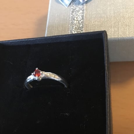 1号 純銀SV999♡ルビー・キュービックジルコニア ピンキーRING1号