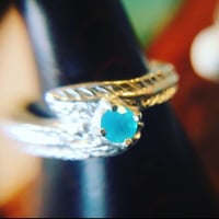 天然石⭐︎シーブルーカルセドニー　純銀RING 9号