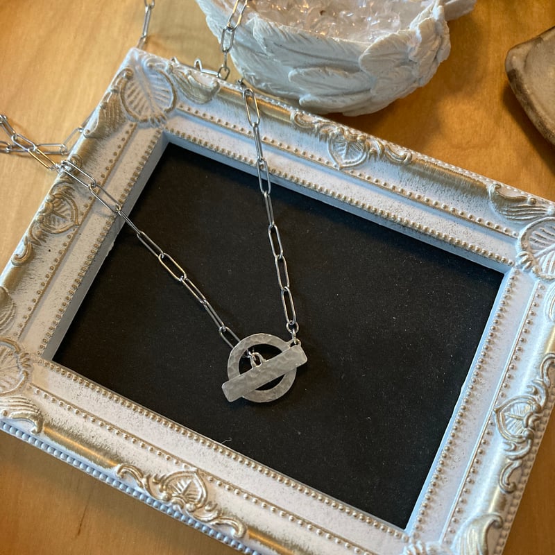 ✤送料無料✤純銀・七宝文様 10連ワイヤーマグネット式チョーカー43cm  