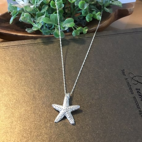 純銀SV999☆海星ヒトデ☆ネックレス40cm