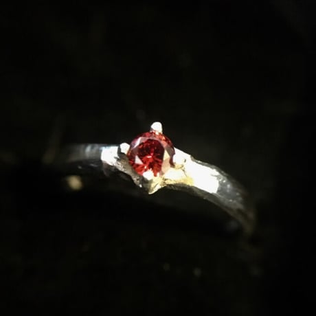 1号 純銀SV999♡ルビー・キュービックジルコニア ピンキーRING1号