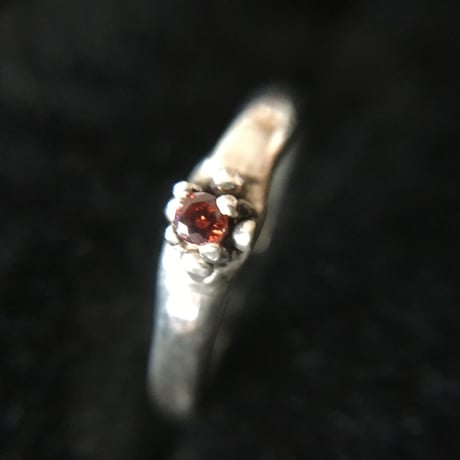 1号 純銀SV999♡ルビー・キュービックジルコニア ピンキーRING1号
