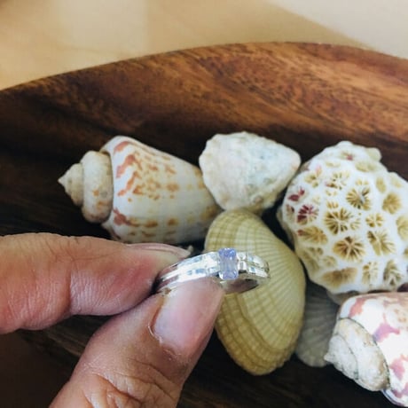 純銀♡ピュアシルバー♡スクエア・ラベンダーRING12号