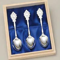 02293】ティースプーンセット(金色) 菊紋 | 銀座明倫館ネットショップ