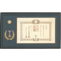 01113・01114】勲記・勲章額/褒章の記・褒章額(テルプック材×小華柄