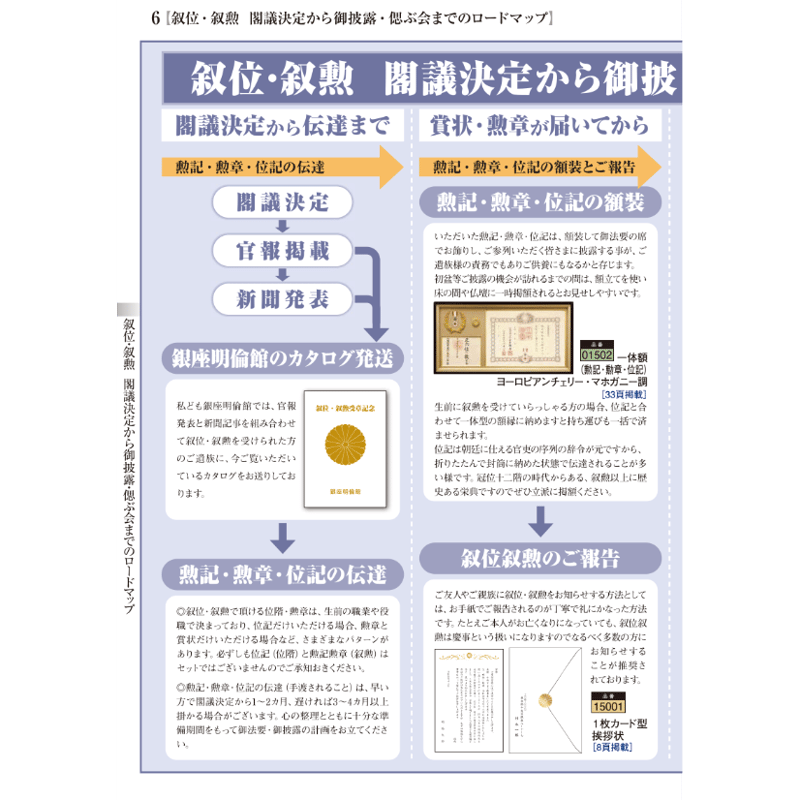 銀座明倫館カタログ 叙位・叙勲受章記念（B-6） | 銀座明倫館ネット