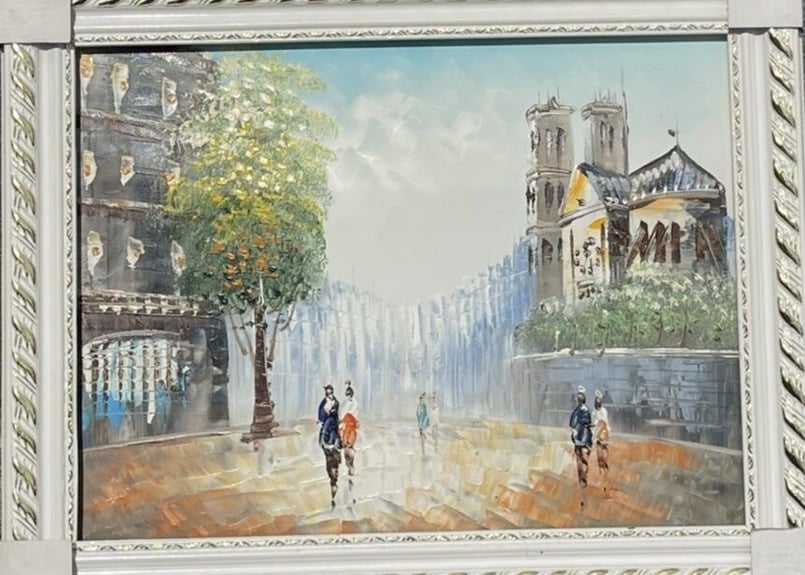 油絵ガク付き風景画