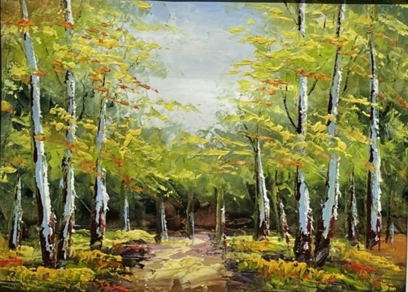 油絵 「ゴールドコースト」 風景画 8号 額装なし 油絵 「ゴールド