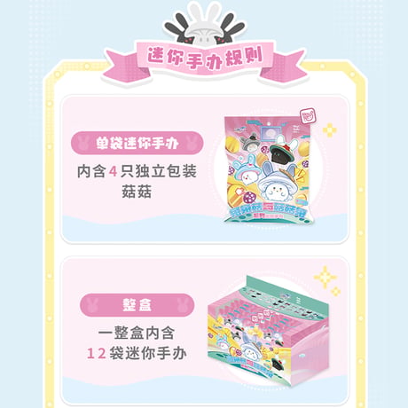 崩壊：スターレイル　miHoYo　HeyDollsコラボ　兔兔菇与菇菇兔シリーズ　ミニフィギュア　※ブラインド商品（予約販売）2026年6月末中国発売