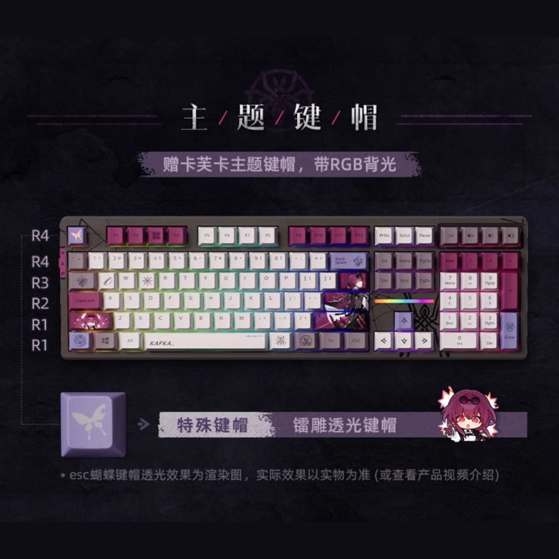 崩壊:スターレイル風 キーキャップ PBT染め 昇華 OEM プロファイル