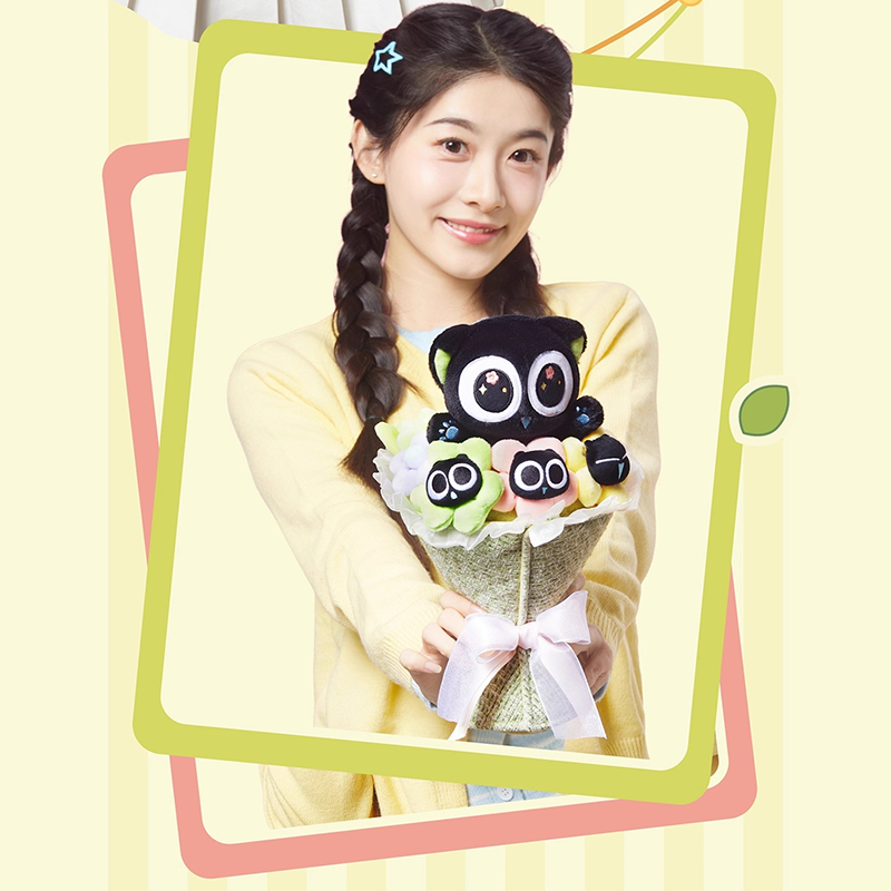 羅小黒戦記 TANMI SPACEコラボ 喵屿楽園シリーズ 小黒ぬいぐるみ花束